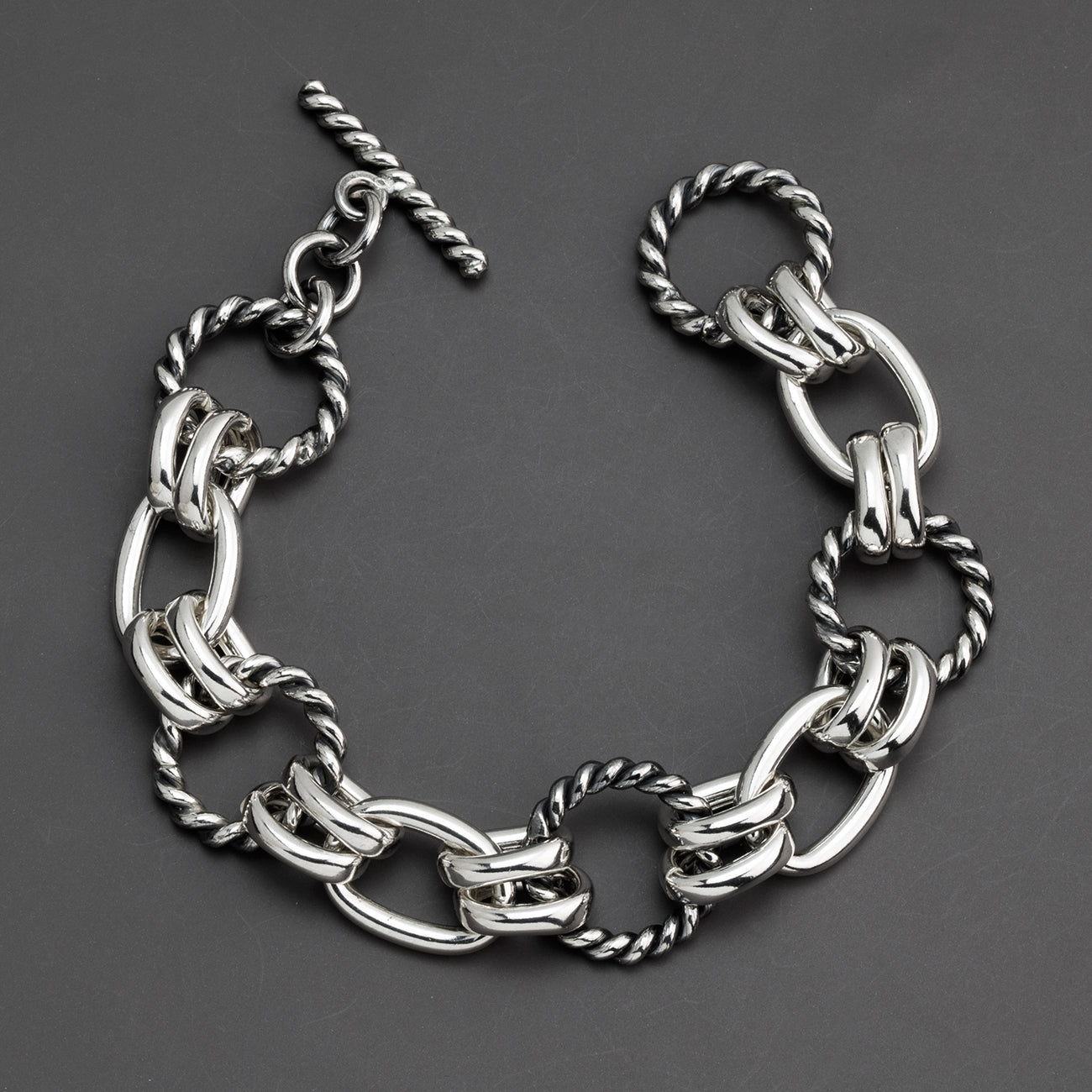 twisted fate chunky silver bracelet