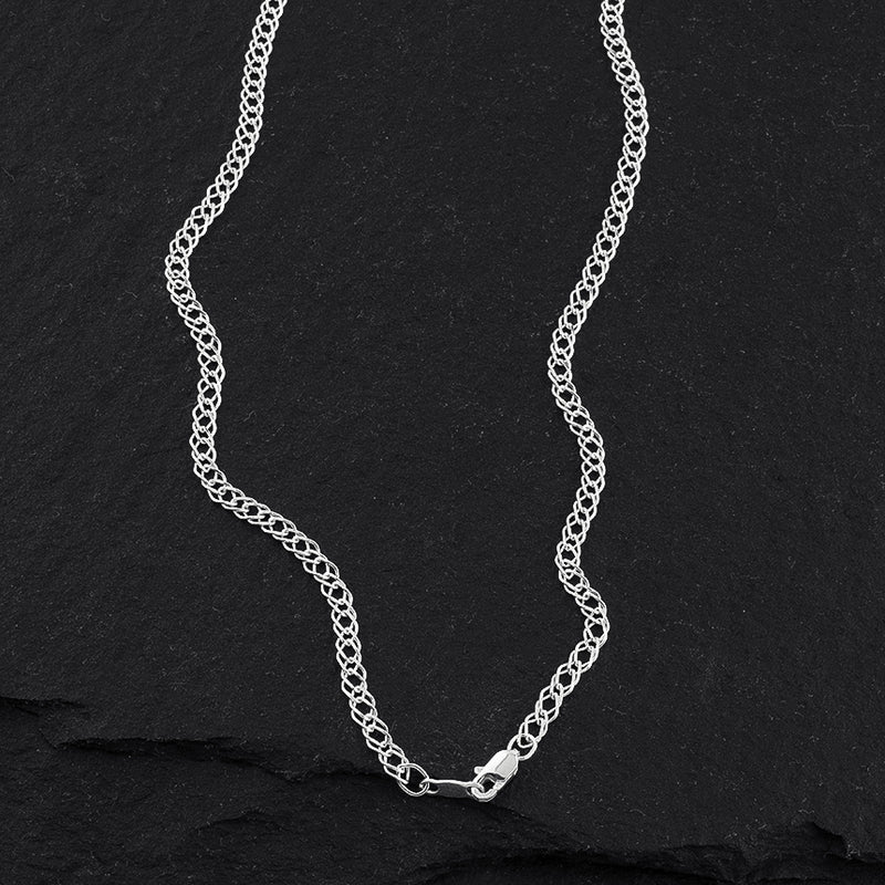 twisted glow silver chain necklace