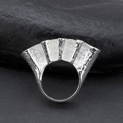 unique oversized sterling silver sculptural ring