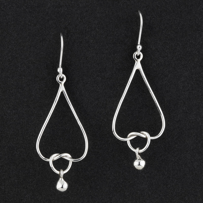 unique sterling silver knot dangle earrings