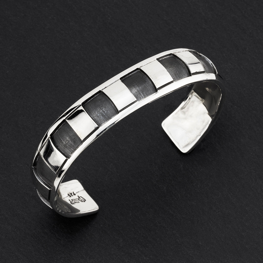 urban grid Taxco silver cuff bracelet
