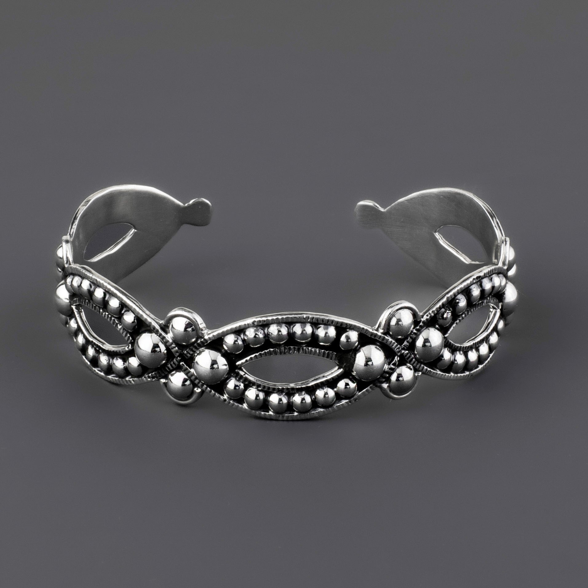 vintage bolita Taxco cuff bracelet