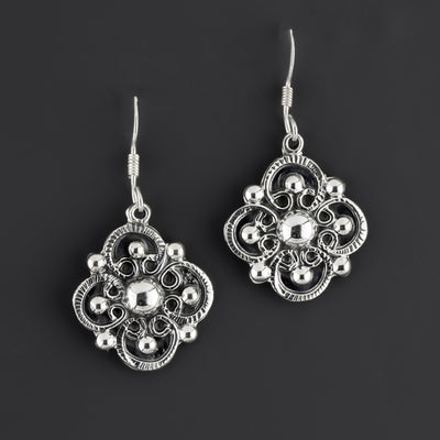 Clover Taxco Silver Earrings