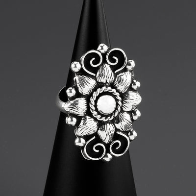 Lunar Flor Mexican Silver Ring