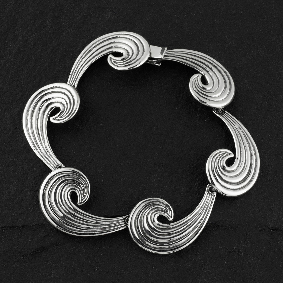 vintage Mexican silver wave bracelet