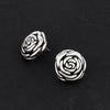 vintage sterling silver rose stud earrings