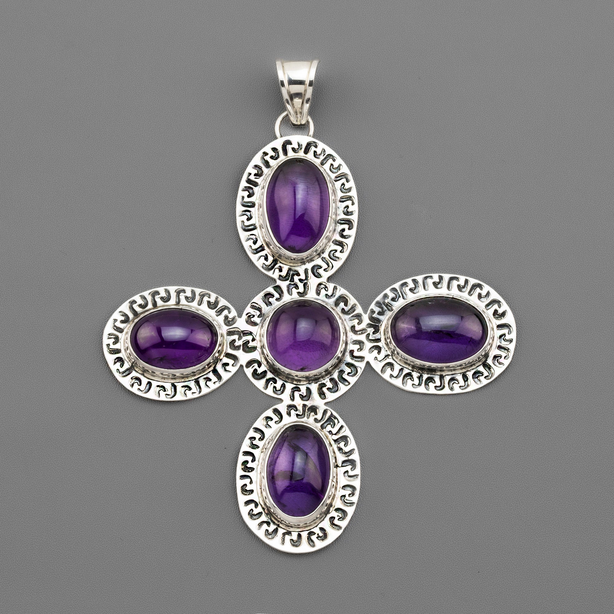 Violet Devotion Large Amethyst Cross Pendant - Reveka Rose