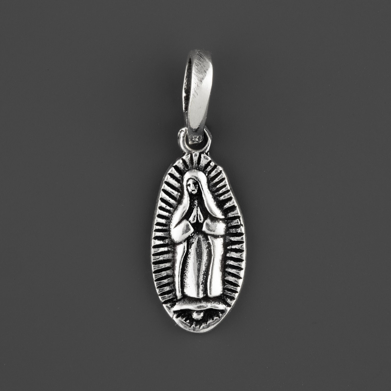 virgen Mary sterling silver charm