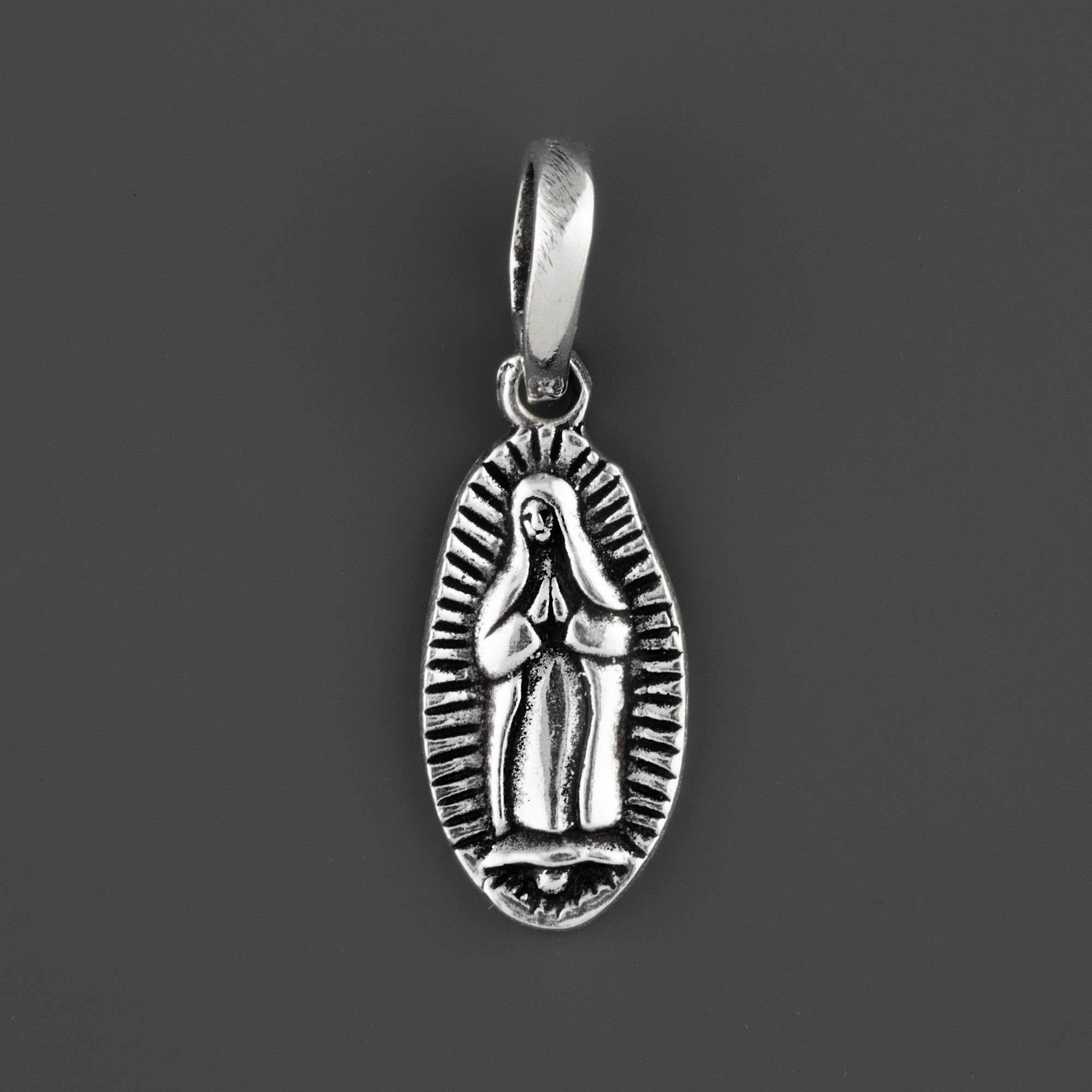 virgen Mary sterling silver charm