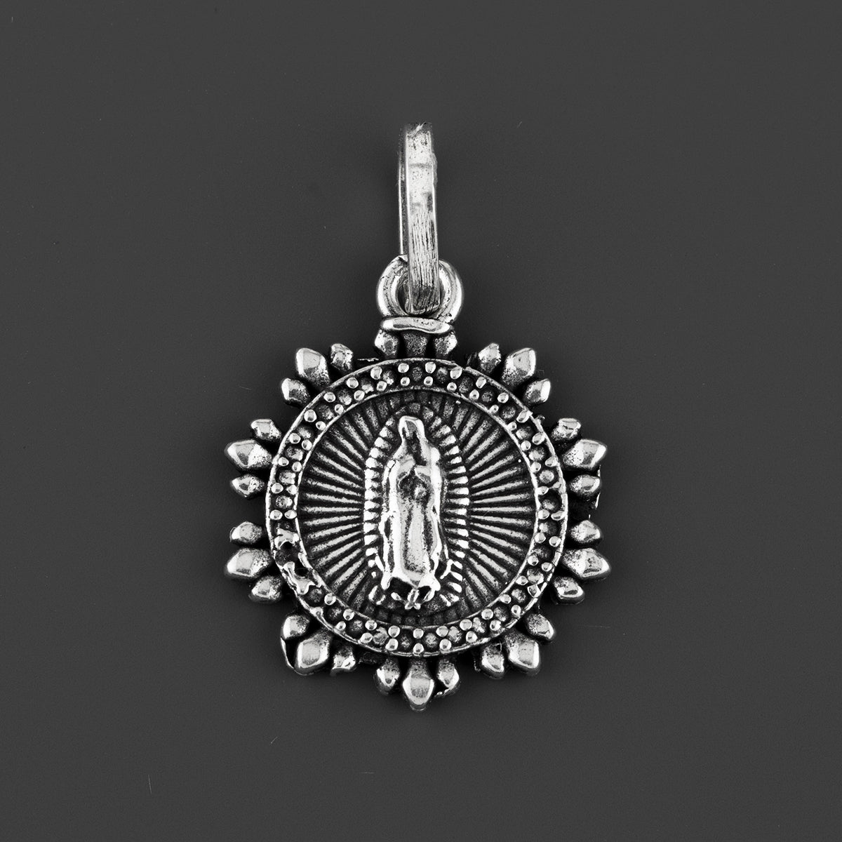 virgin Mary Mexican silver pendant