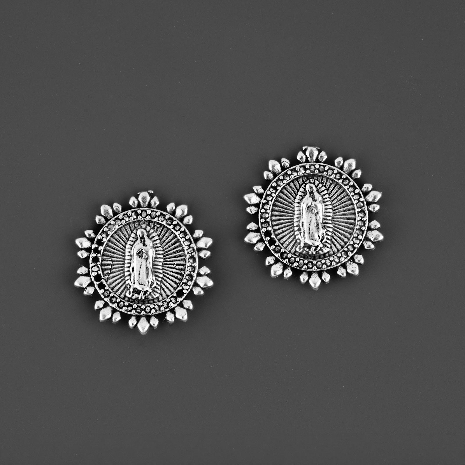 virgin Mary sterling silver stud earrings