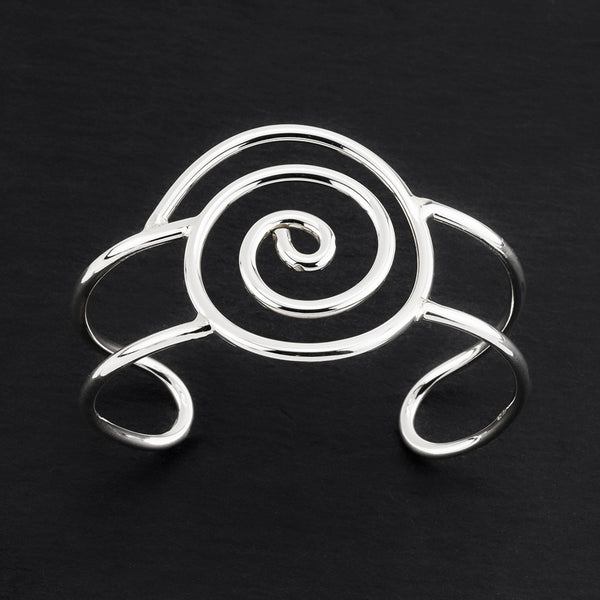 Large Spiral Sterling Silver Cuff Bracelet - Reveka Rose