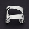 wide cut out sterling silver cuff bracelet