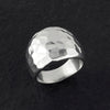 wide hammered sterling silver ring