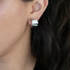 Sterling Silver Wide Hoop Earrings