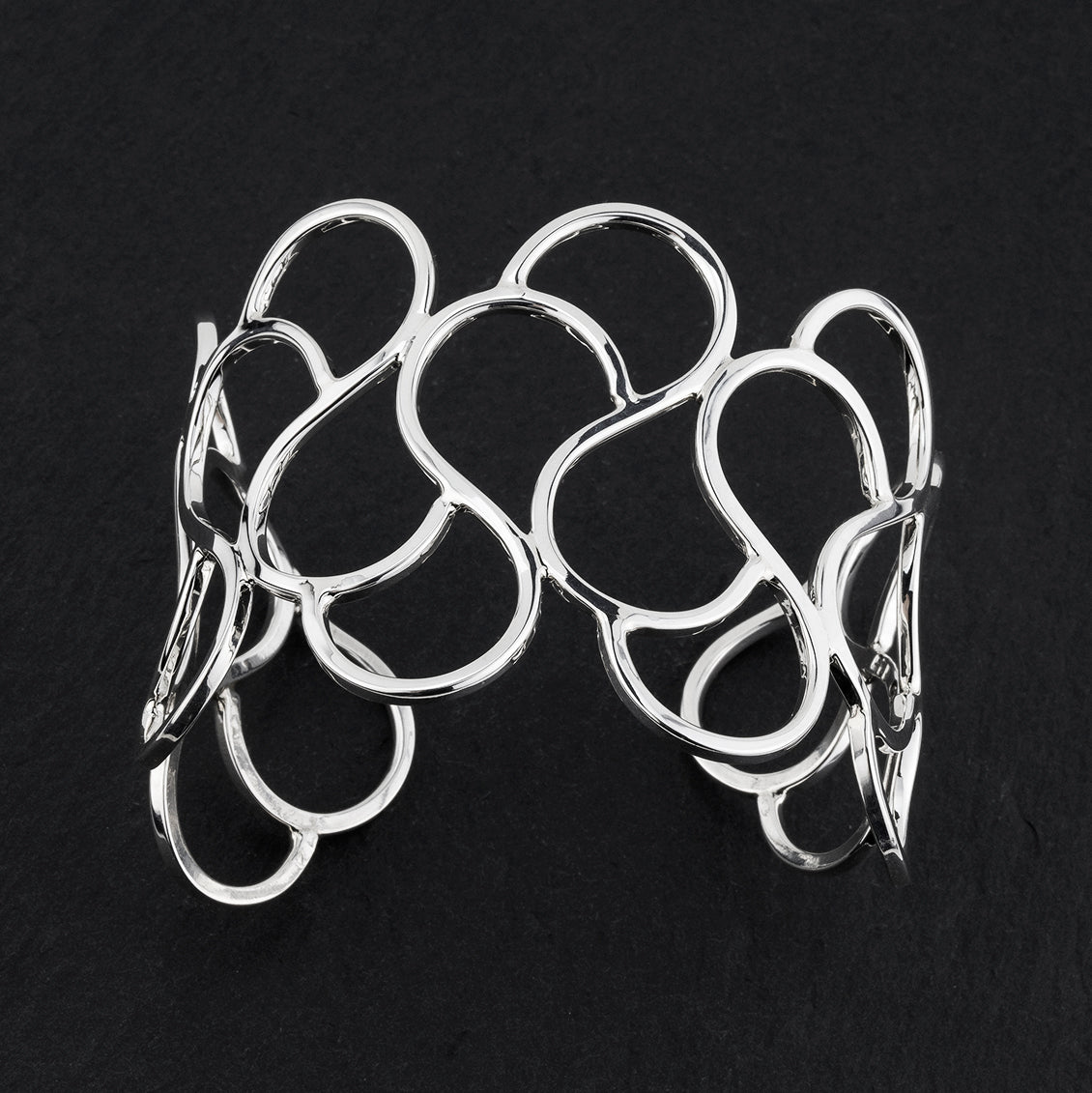 wide silver loop cuff bracelet