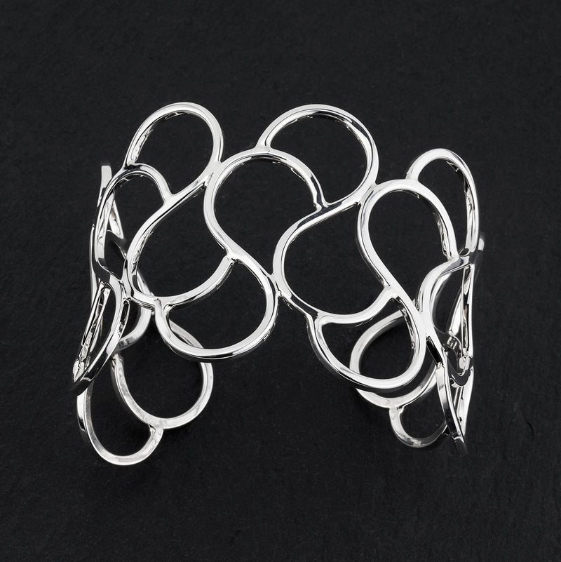 wide silver loop cuff bracelet