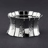 wide sterling silver elastic statement bracelet