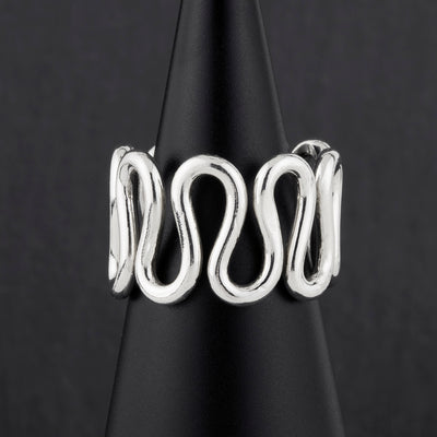wide sterling silver wiggle ring