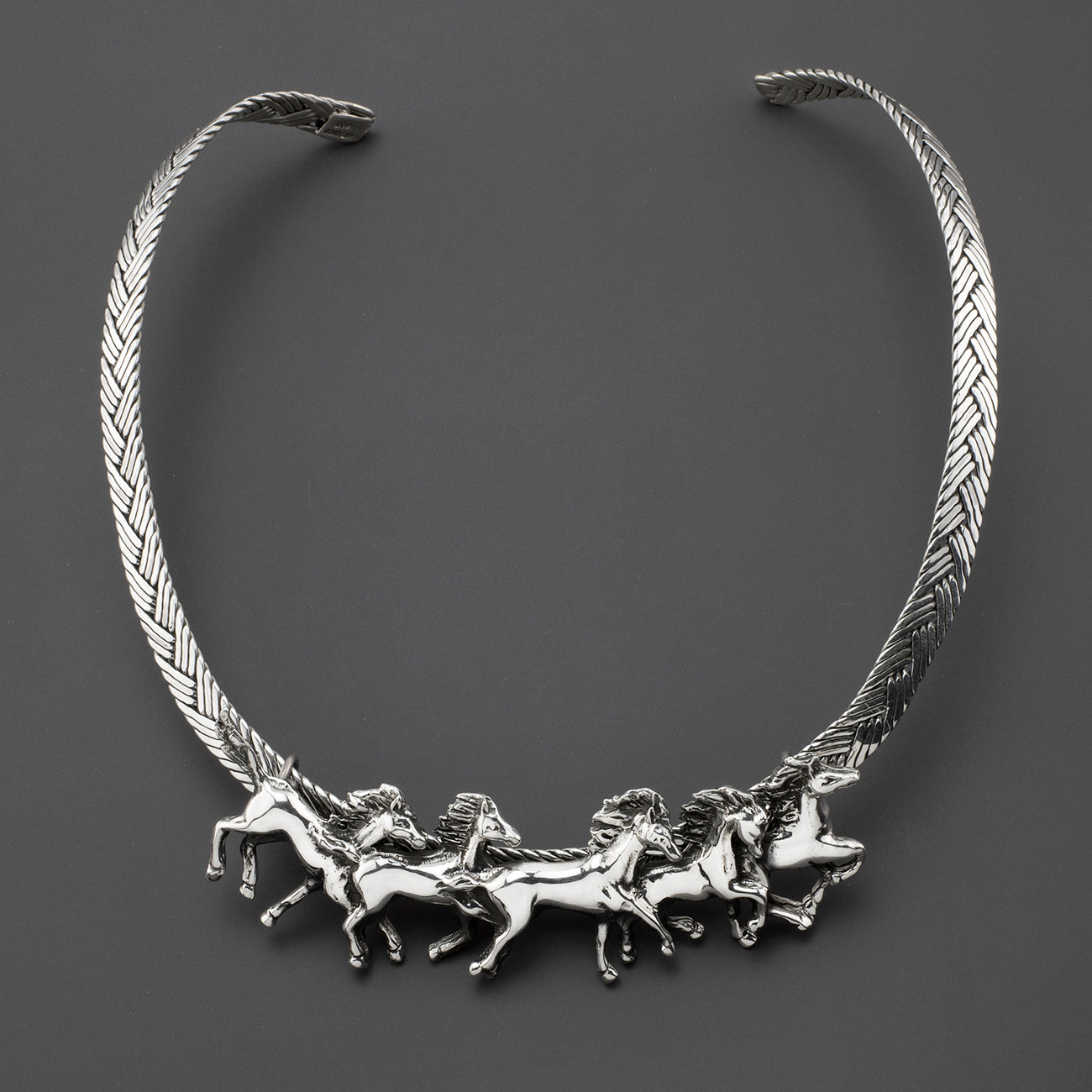 wild horses sterling silver choker necklace