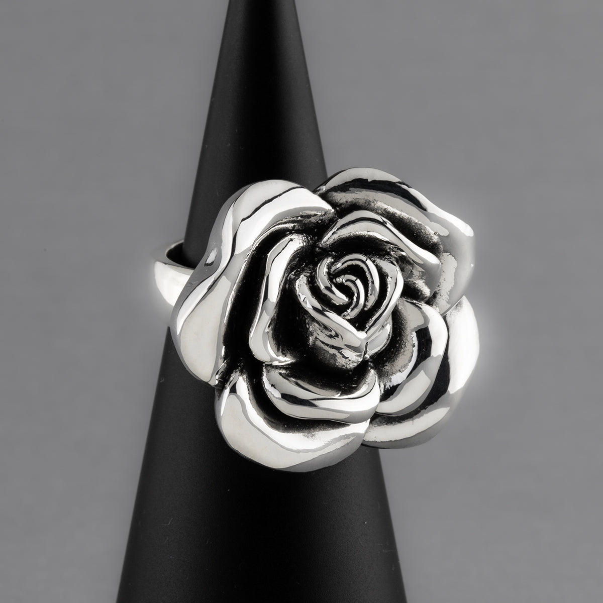 wild rose chunky silver ring