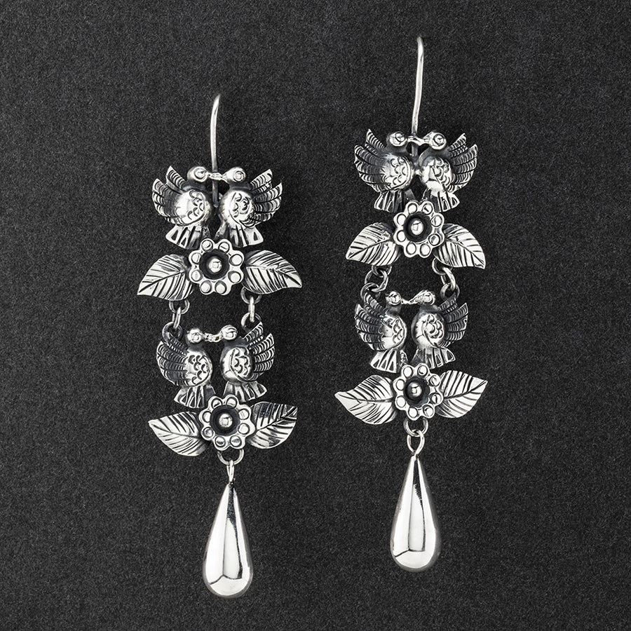 wings of love Mexican silver earrings