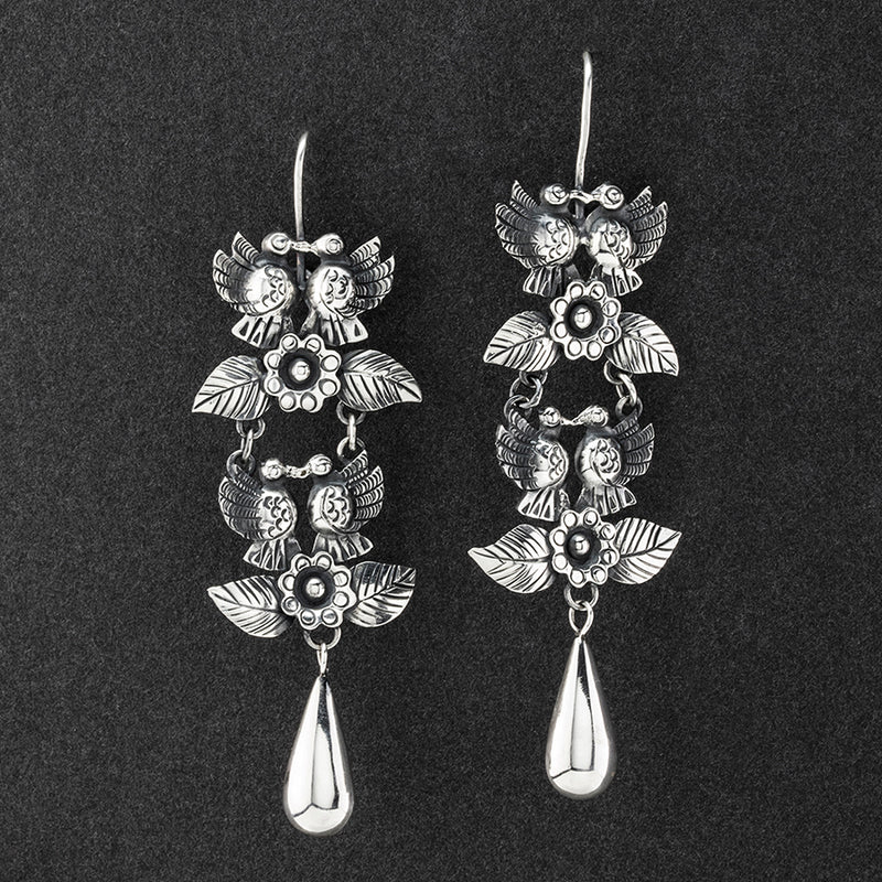 wings of love Mexican silver earrings