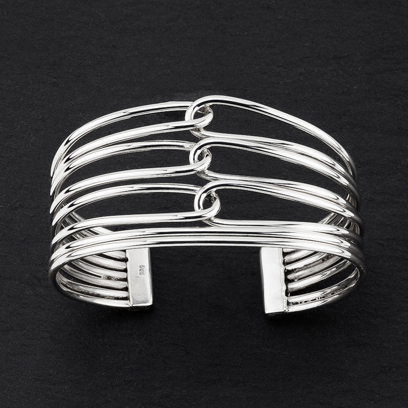 wired elegance sterling silver cuff bracelet