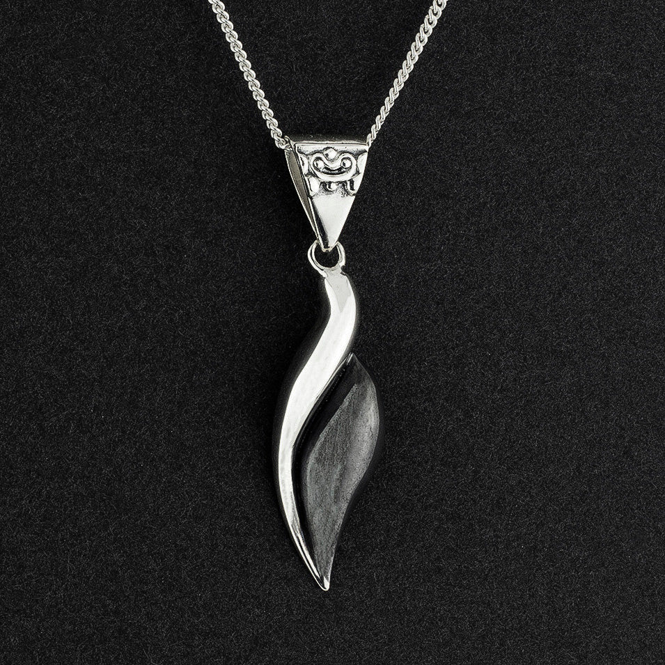 yin and yang flame silver pendant