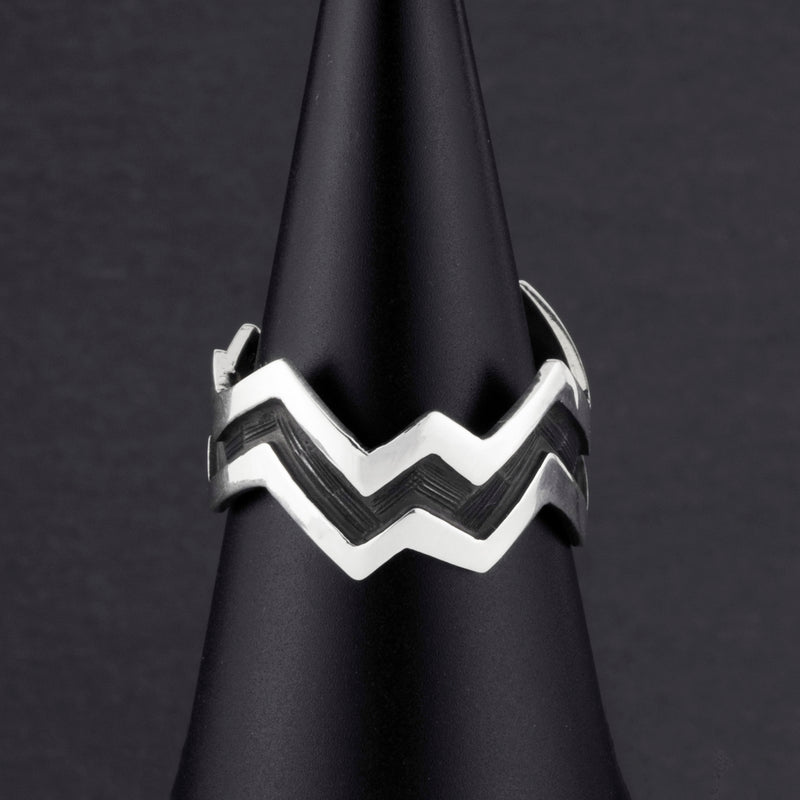  zigzag Taxco silver ring