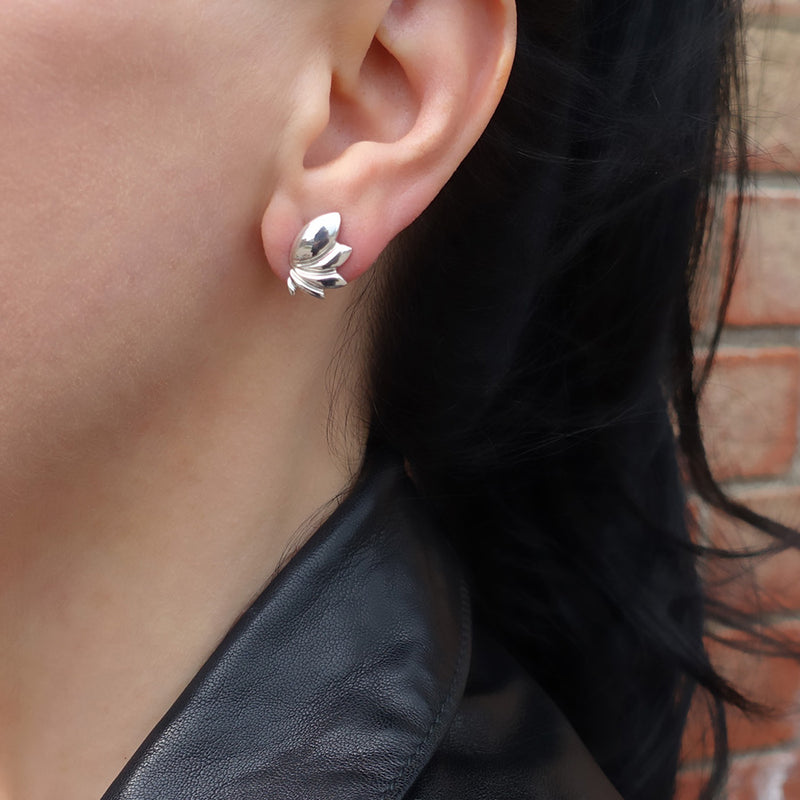 lotus flower stud earrings