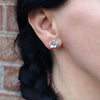 Mixed Metal Flower Stud Earrings