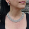 Chunky Mexican Silver Mesh Chain Necklace Set