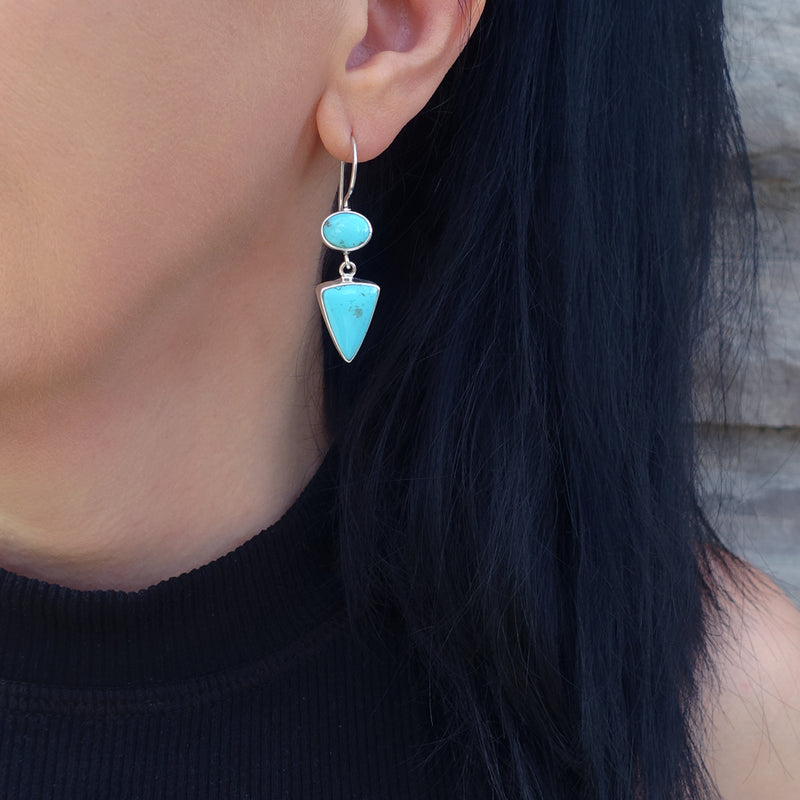 genuine turquoise drop earrings