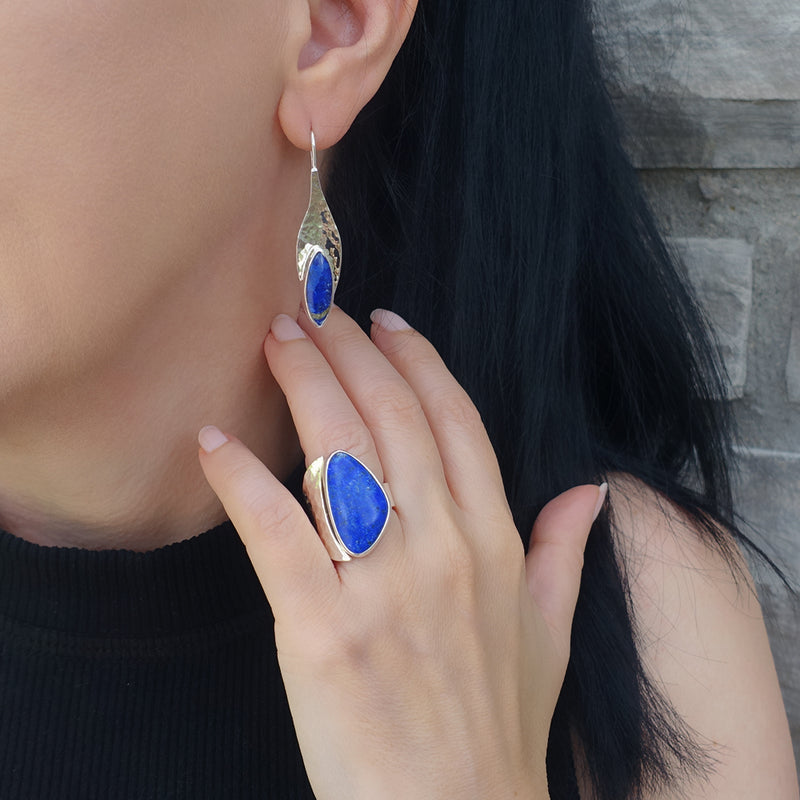 large chunky genuine lapis lazuli ring