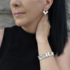 Sterling Silver Square Link Bracelet