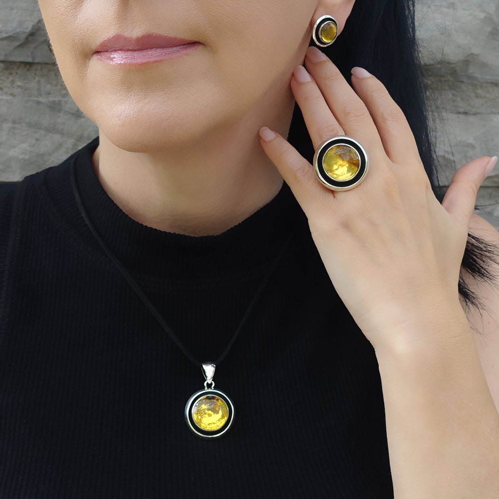 Amber shop cocktail ring