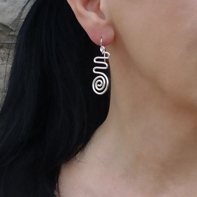 Taxco Sterling Silver Spiral Wire Earrings