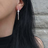 Sterling Silver Long Cross Earrings