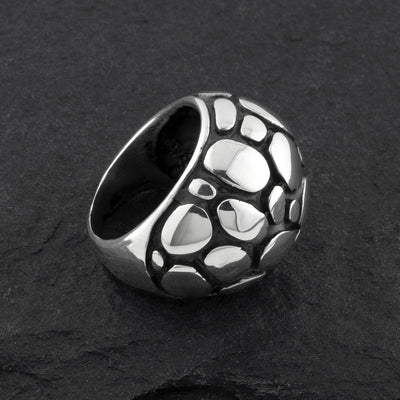 Chunky Taxco Silver Cobblestone Dome Ring