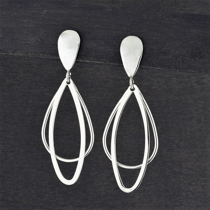 drip theory sterling silver dangle earrings
