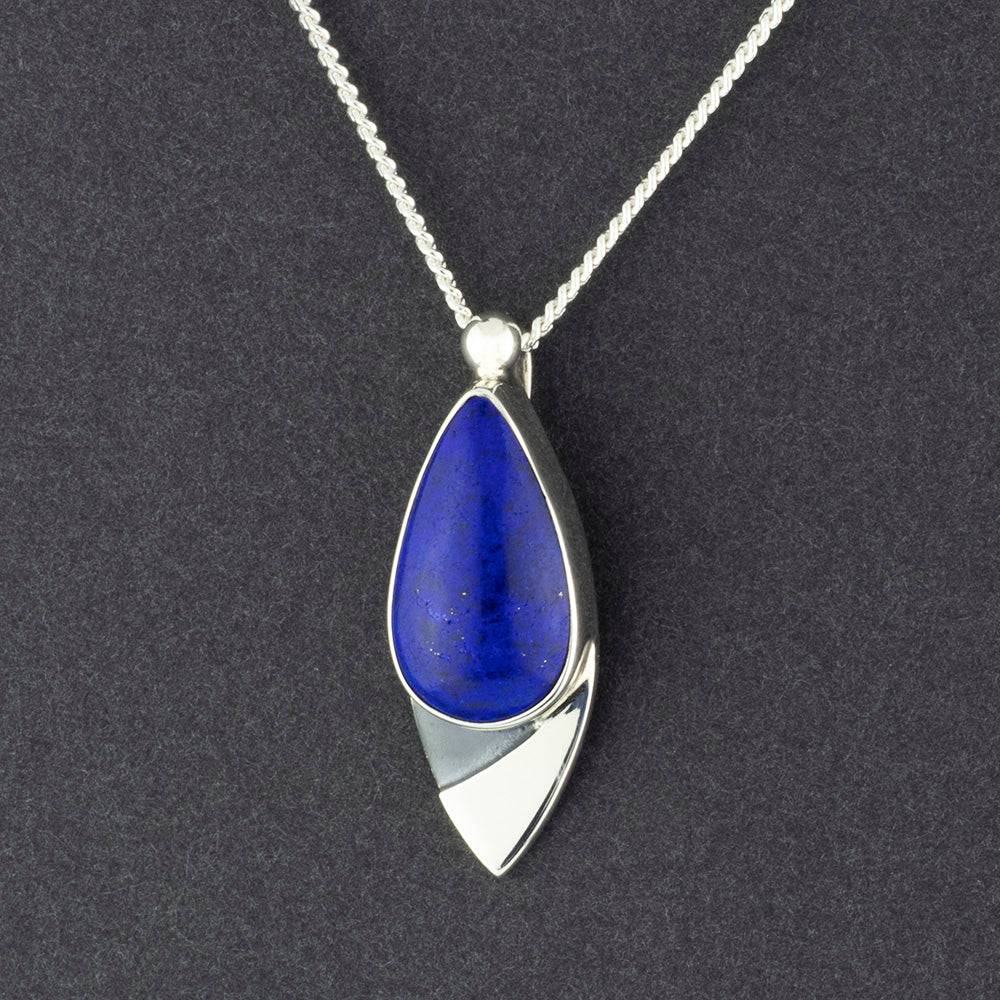 lapis lazuli teardrop pendant necklace