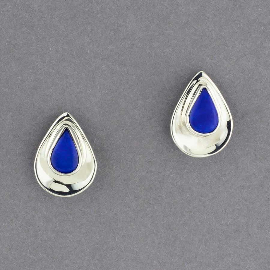 lapis lazuli teardrop stud earrings