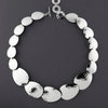 large hammered silver statement necklace
