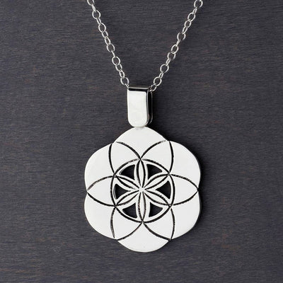 Mexican silver seed of life pendant necklace