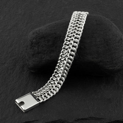 Mexican sterling silver mesh chain bracelet