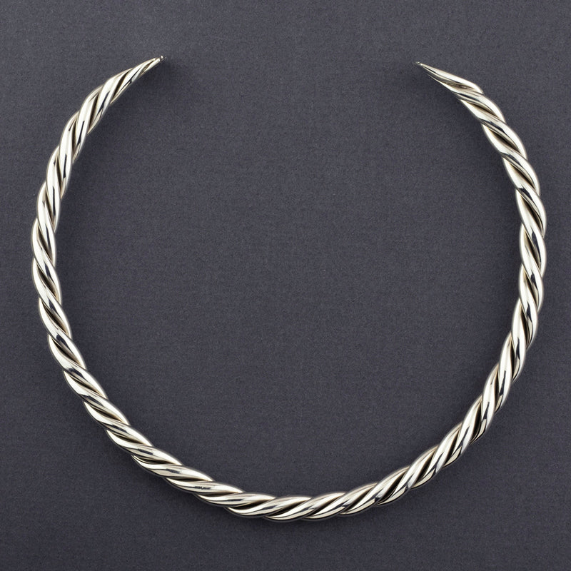 Mexican sterling silver twisted collar necklace