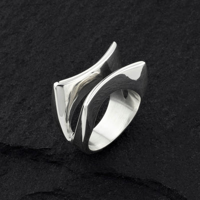 Unique Sterling Silver Sculptural Ring