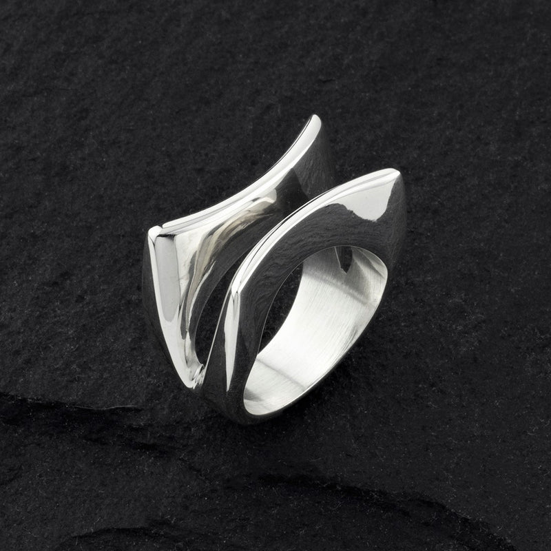 unique sterling silver sculptural ring