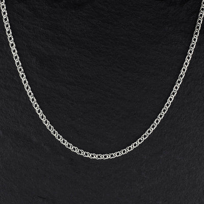 silver double link chain necklace